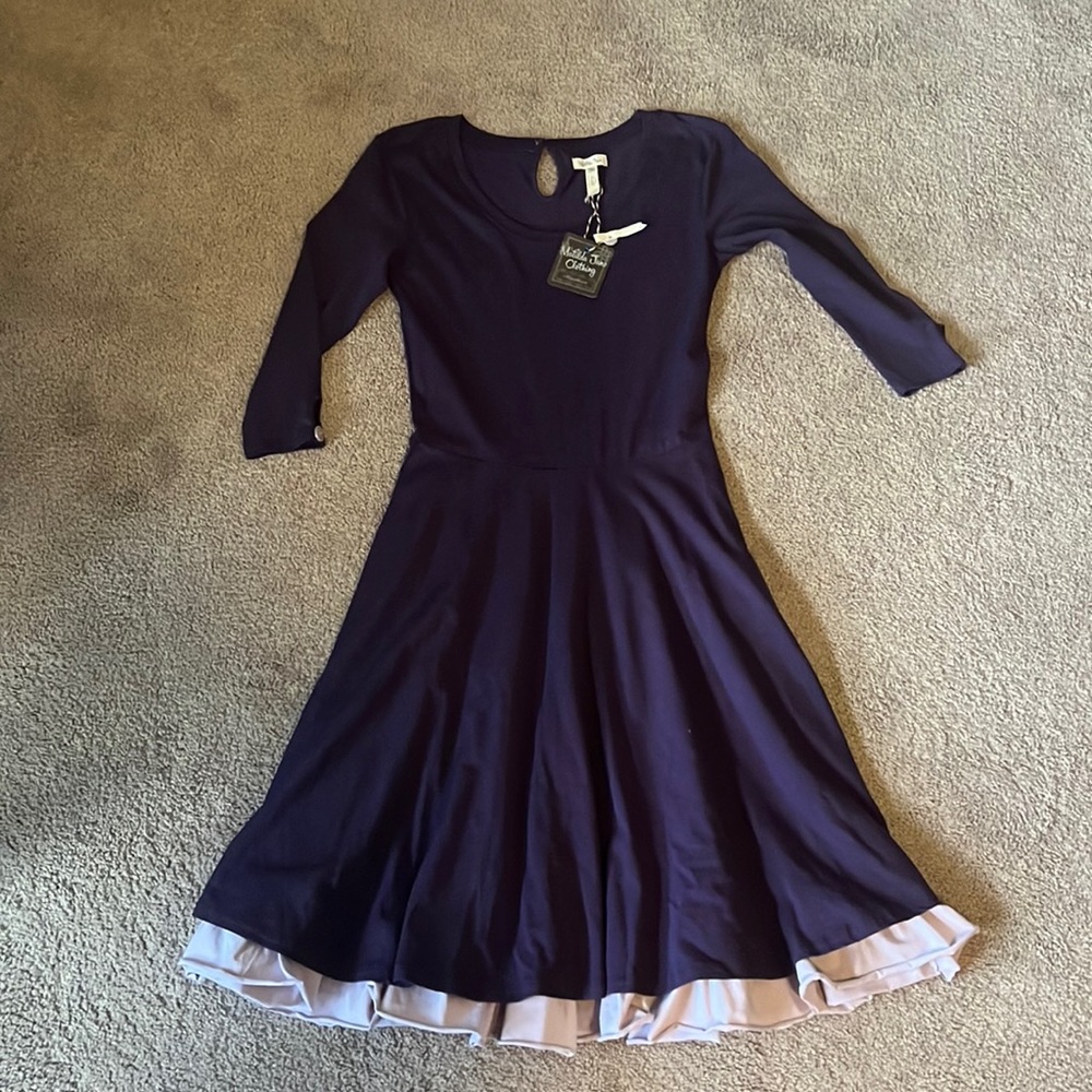 Matilda Jane purple a line dress with ruffle hem size xs